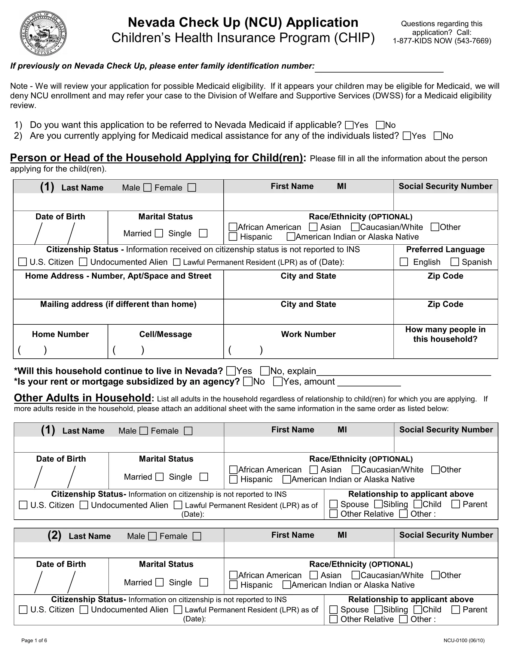 Nevada PDF Forms Fillable And Printable
