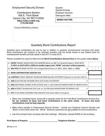 Nevada Employment Security Division Form Preview