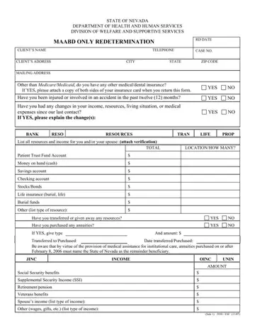 Nevada Medicaid Redetermination Form Preview