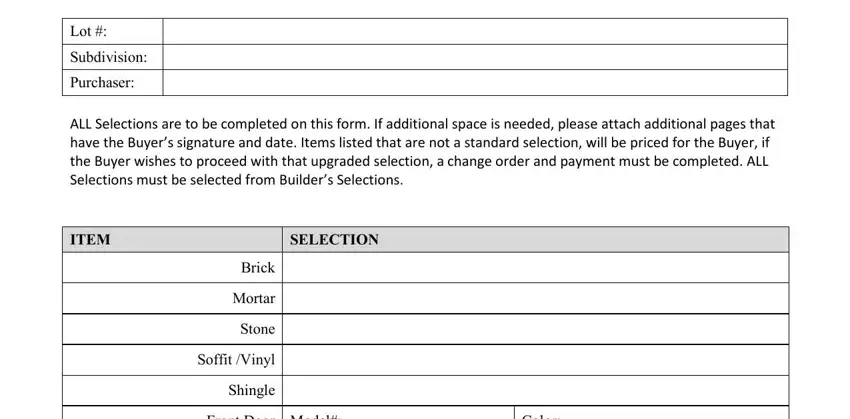 New Construction Selection Sheet PDF Form FormsPal