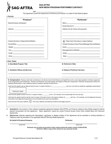 New Media Performer Contract Form Preview