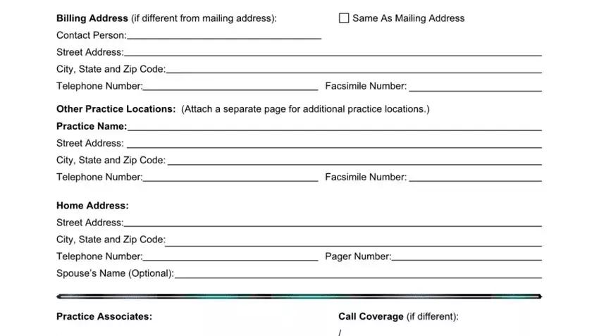 nm standardized credentialing application  fields to fill