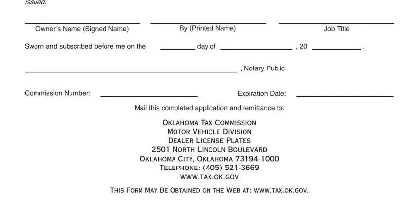part 4 to completing oklahoma paper tag laws