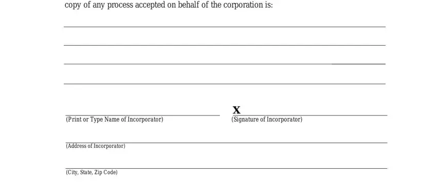 Filling out corporation certificate step 2