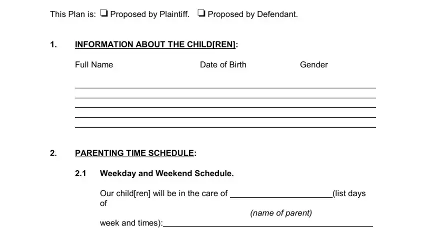 step 1 to writing parenting schedule template