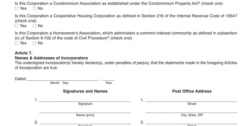 Finishing illinois nfp articles of incorporation stage 3