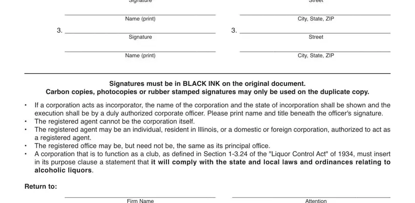 Filling out illinois nfp articles of incorporation part 4