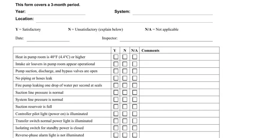 example of gaps in fire pump checklist