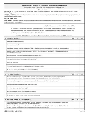 Ngb Form 3621 Preview