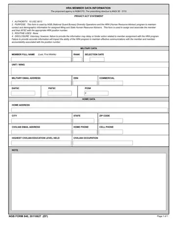 Ngb Form 840 Preview