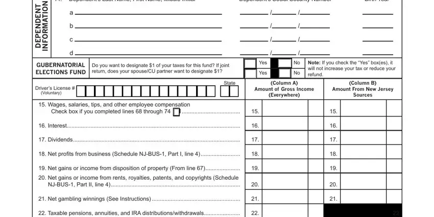 part 2 to filling out nj form 1040nr instructions