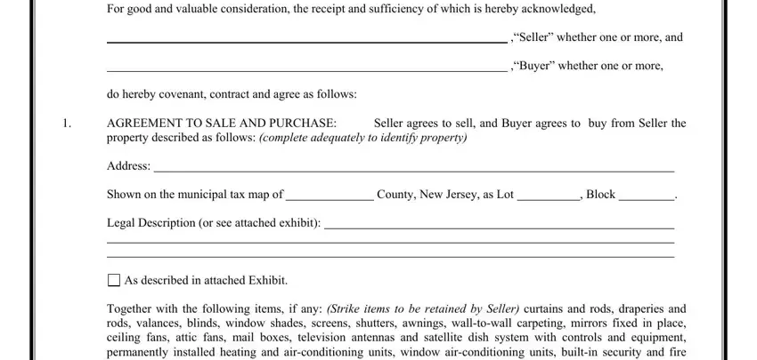 example of fields in nj real estate sales contract