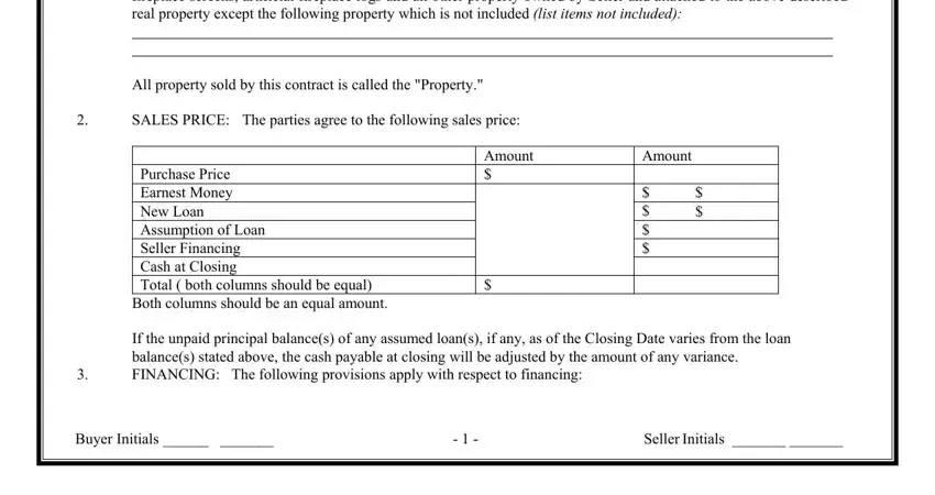step 2 to entering details in nj real estate sales contract