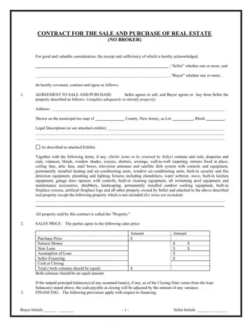 Nj Contract Sale Form Preview