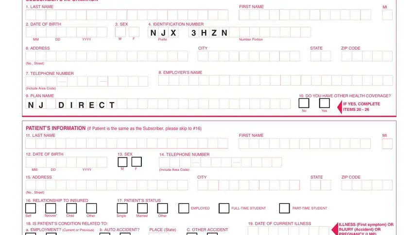 nj direct claim forms empty spaces to consider