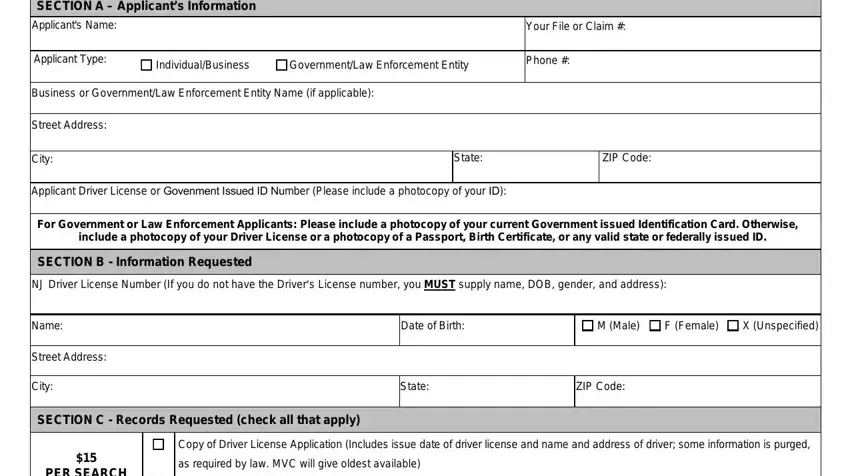 completing new jersey form license application step 1