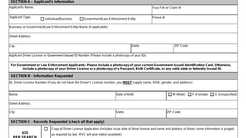 Nj Driver License Application Request Pdf Form Formspal 3014