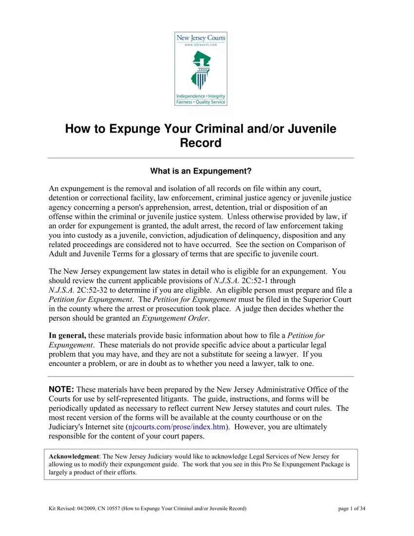 Nj Expunge first page preview