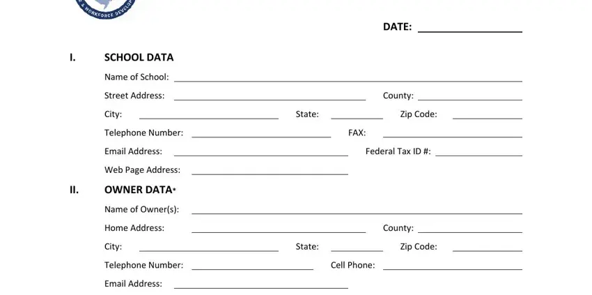 Entering details in nj private investigator license application step 4