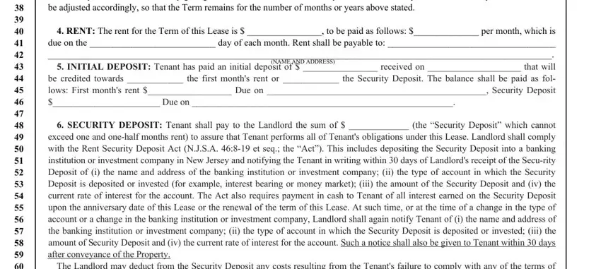 step 3 to filling out new jersey association of realtors standard form of residential lease 2020