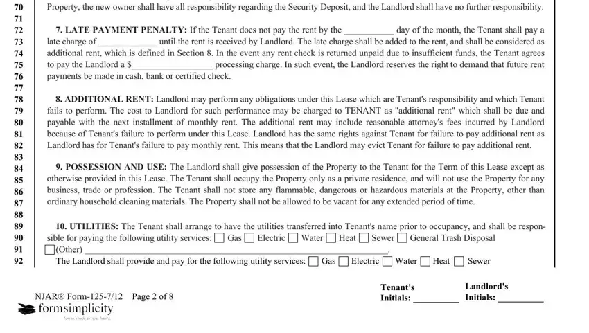 Entering details in new jersey association of realtors standard form of residential lease 2020 part 4