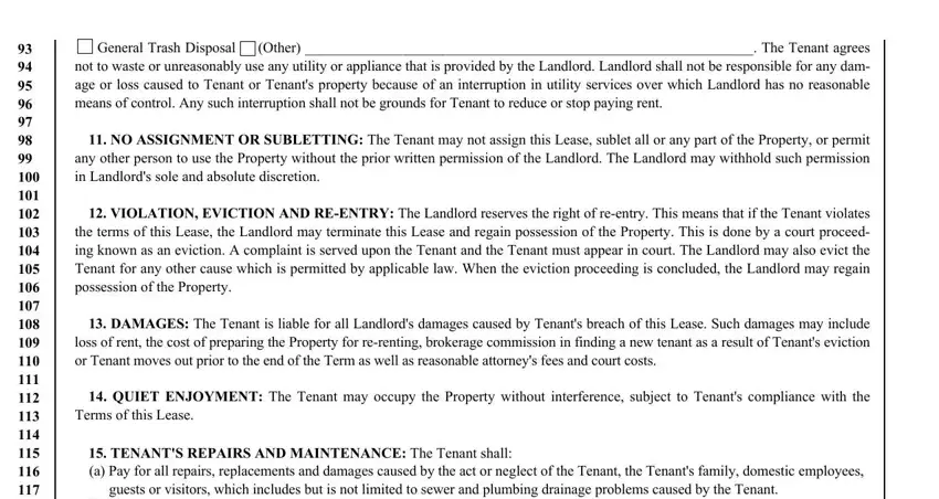 new jersey association of realtors standard form of residential lease 2020 General Trash Disposal Other  The, NO ASSIGNMENT OR SUBLETTING The, VIOLATION EVICTION AND REENTRY, DAMAGES The Tenant is liable for, QUIET ENJOYMENT The Tenant may, Terms of this Lease, TENANTS REPAIRS AND MAINTENANCE, and guests or visitors which includes blanks to fill