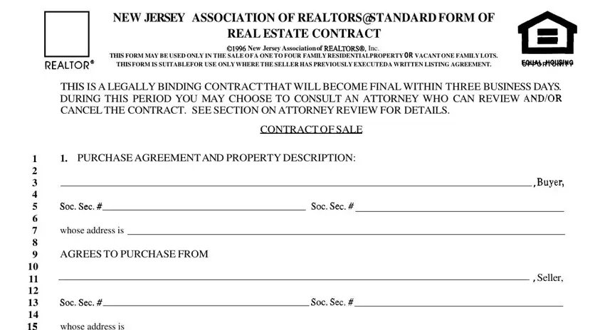 filling out nj contract real estate part 1