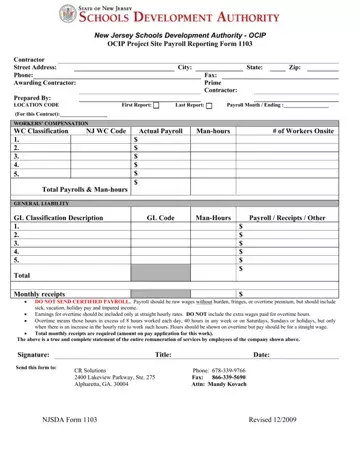 Njsda Form 1103 Preview