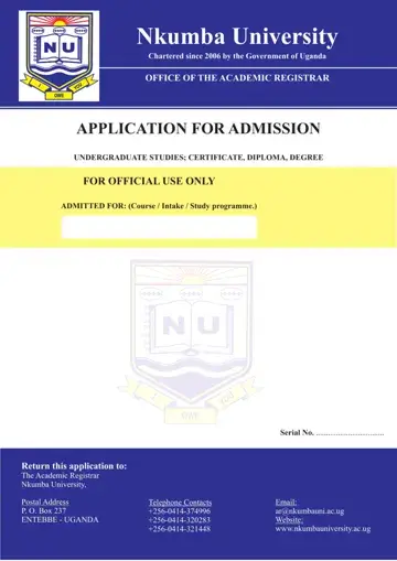 Nkumba University Application Form Preview