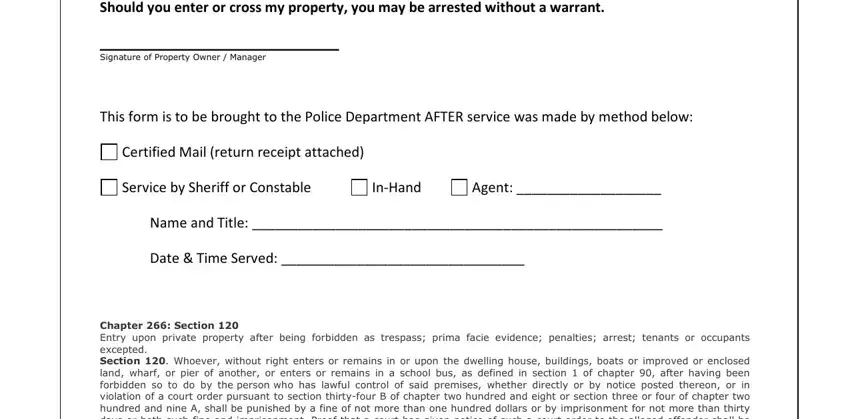 No Trespassing Letter Form ≡ Fill Out Printable Pdf Forms Online 7405