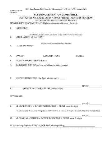 Noaa Form 25 700 Preview