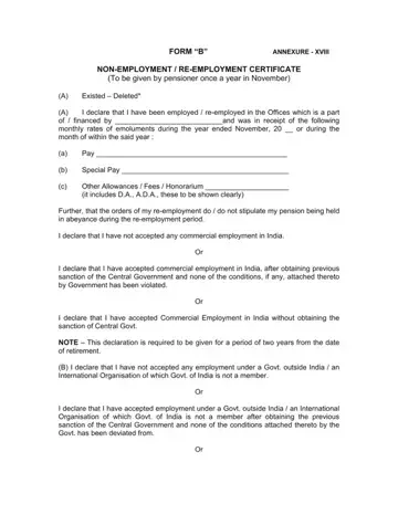 Non Employment Certificate Form Preview