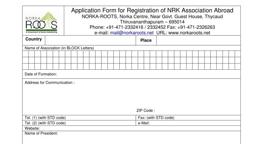 norka kerala empty fields to complete