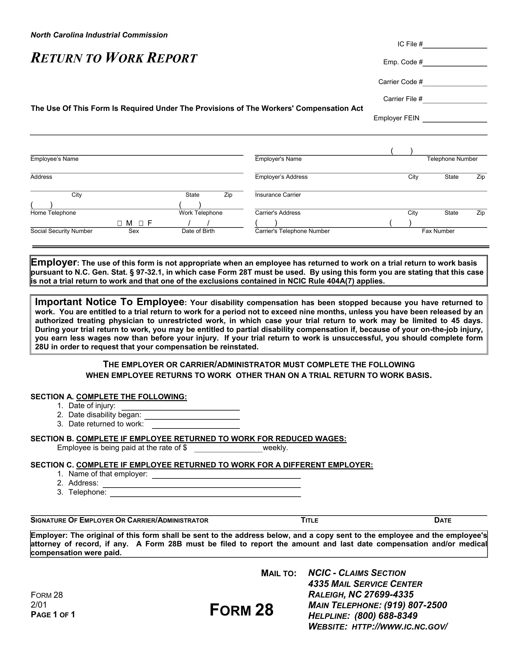 North Carolina Form 28 ≡ Fill Out Printable PDF Forms Online