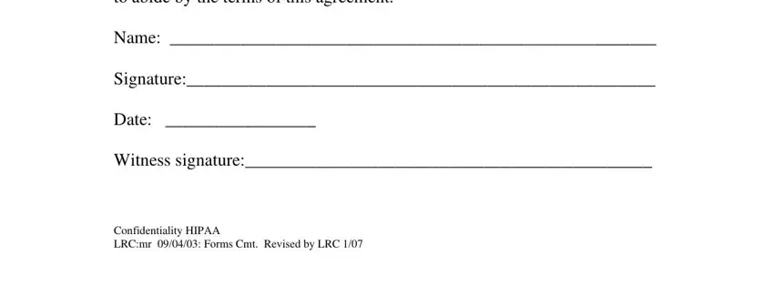 Completing hipaa business agreement step 2