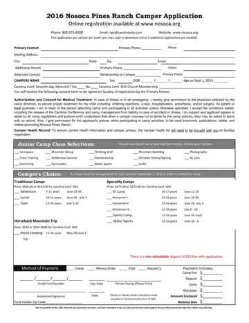 Nosoca Pines Ranch Application Form Preview