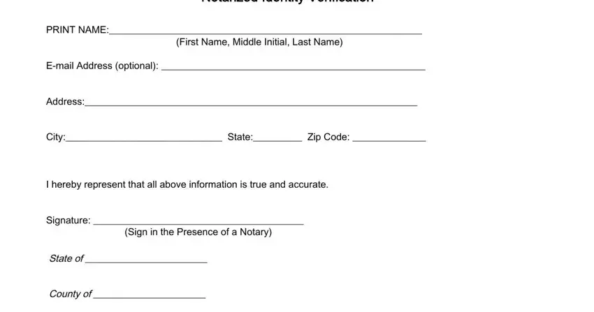 portion of gaps in notarized signature form