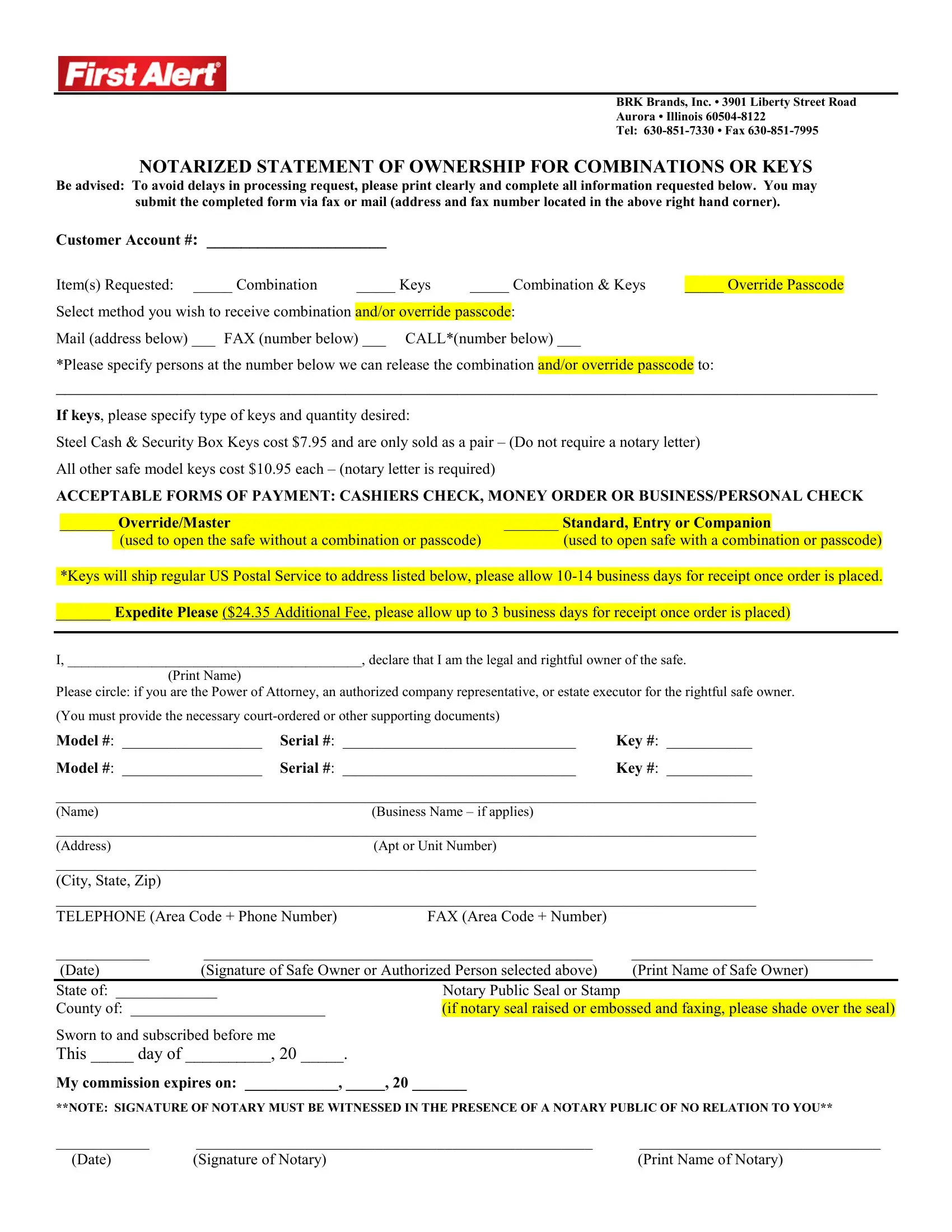 Notarized Statement Ownership Pdf Form Formspal 5483