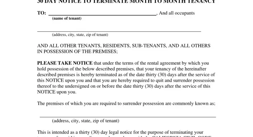 completing letter for renter to move out selling house stage 1