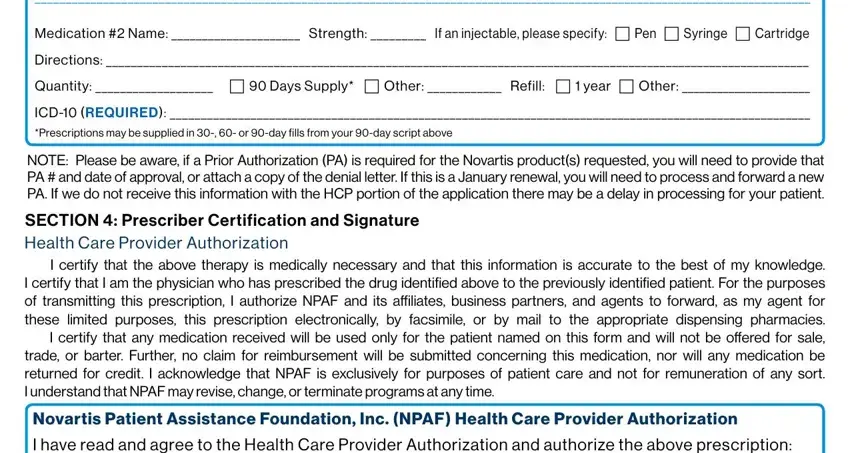 Completing novartis patient assistance application form part 5