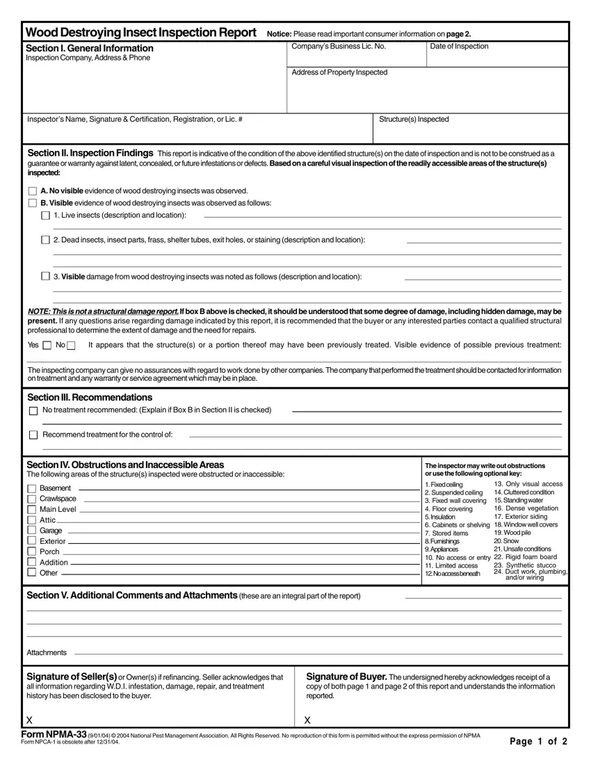Npma33 Form first page preview