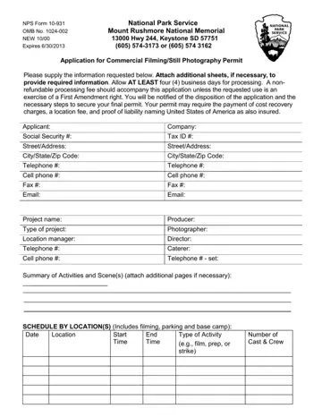 Nps Form 10 931 Preview