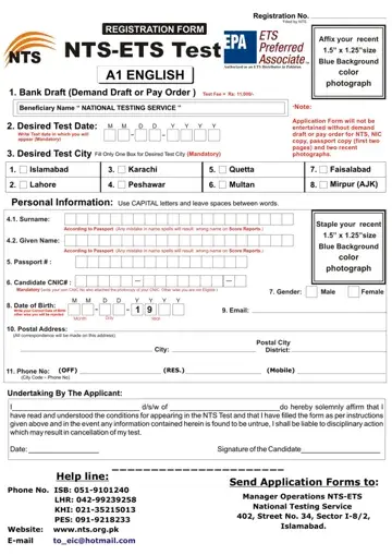 Nts Form Filling Preview