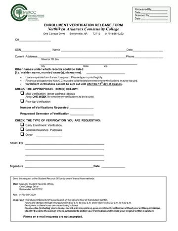 Nwacc Enrollment Verification Form Preview