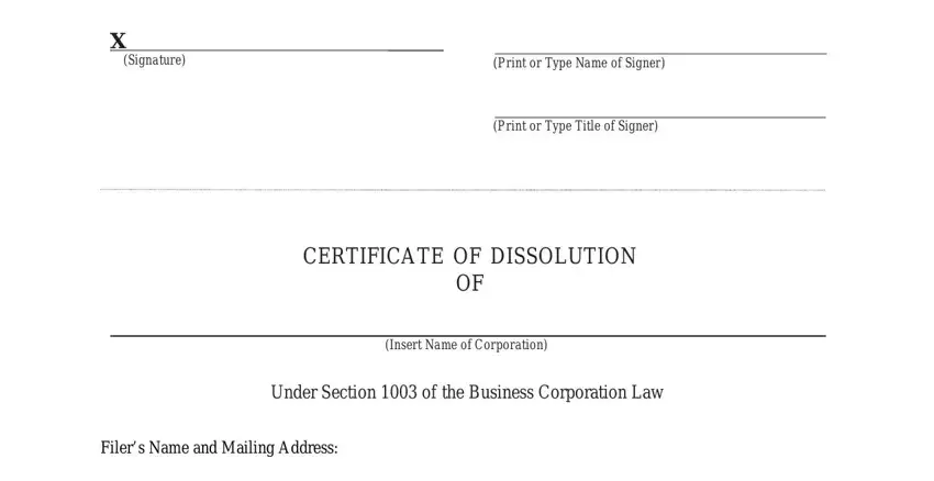 Finishing ny certificate of dissolution form stage 3