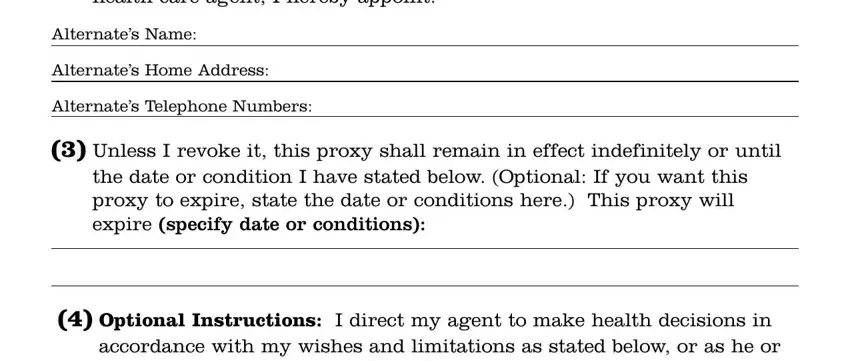 Filling in copy of new york health care proxy part 2