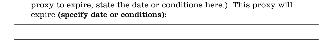 New York Health Care Proxy example filled out, when this proxy will expire