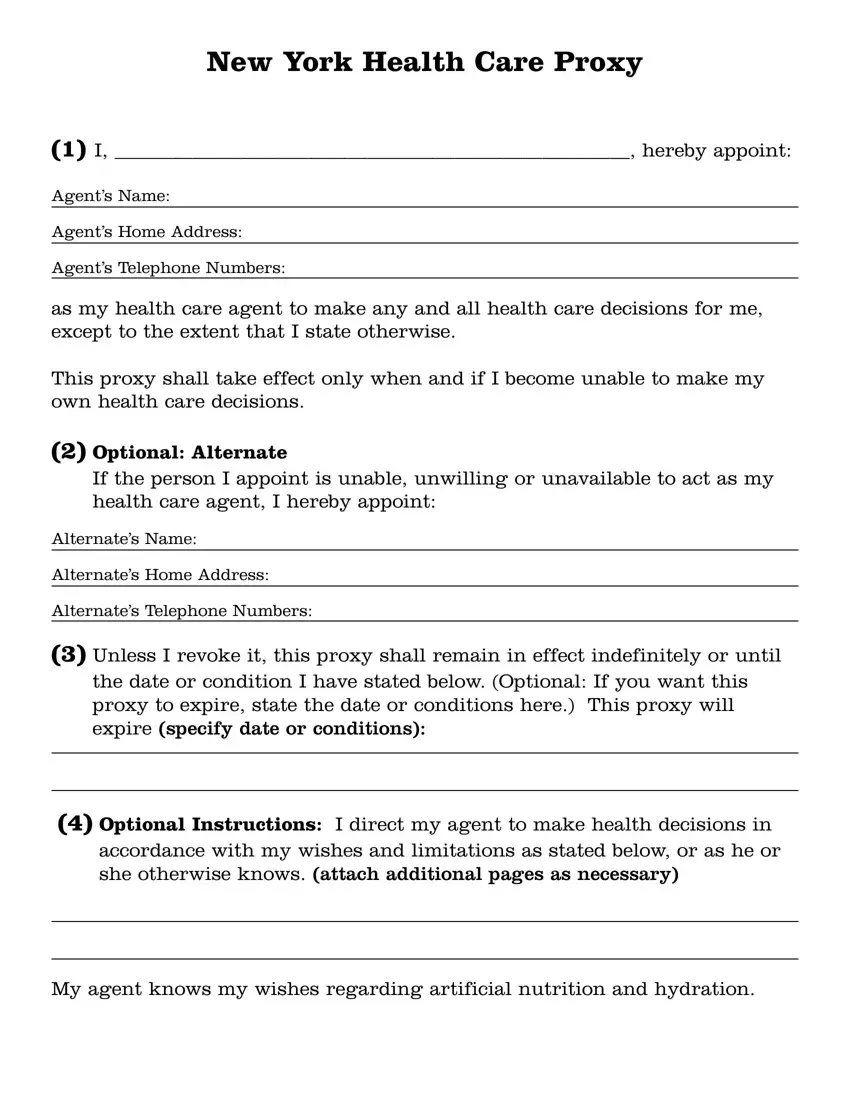 Ny Health Proxy Form first page preview
