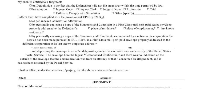 Finishing ny transcript of judgment form part 2