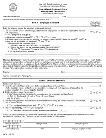 Ny Labor Unemployment Form Preview